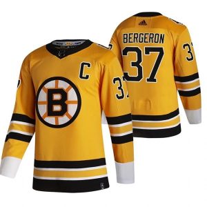 Boston Bruins Trikot Patrice Bergeron 37 2022 Reverse Retro Gelb Authentic